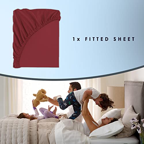 Pizuna Luxurious Cotton EU Single Fitted Sheet Rio Red - Image 4