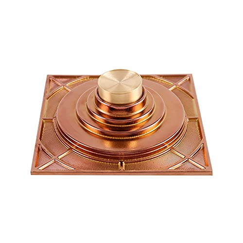 Desagüe de Suelo Cuadrado de 15 x 15 cm, latón Antiguo, Cepillado, Dorado, Oro Rosa, Negro, Bronce y Bronce Rojo. Desagüe de Suelo para Ducha de baño. Cubierta de desagüe (Plateada).