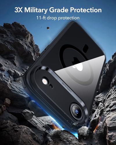 Image of ESR for iPhone Air Case, Camera Control Cover, Compatible with MagSafe, Shockproof Military-Grade Protection, Magnetic Phone Case for iPhone Air, Classic Hybrid Case, Clear Black