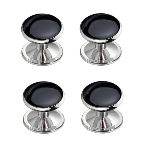 VAMA FASHIONS Classic Black Cufflinks Tuxedo Blazer Suit Kurta Buttons Cuff Links Shirt Studs For Men, Length = 11 mm , Width = 10 mm , Heigth = 10 mm, Metal, No Gemstone