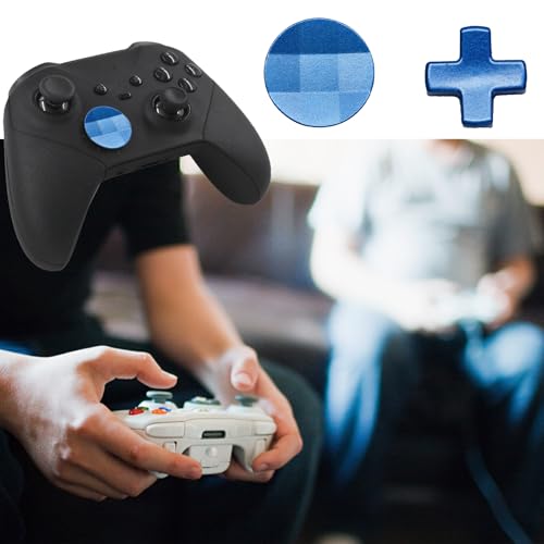 Image of 2 in 1 D-Pads for Xbox Elite 2 Core Controller Stainless Steel D-Pads for Xbox One Elite Series 2 Controller D-Pads Replacement for Xbox One Elite Series 1 Controller (Blue)