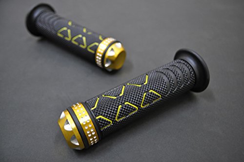 アルキャンハンズ(ALCAN HANDS) トライグリップ (バーエンド一体式) アルミ+ラバー イエロー ハンドル径 φ22.2 G00059E