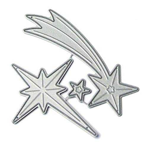 Demiawaking Dies Scrapbooking pour Noël, Matrices de Découpe en Acier au Carbone Cutting Die DIY Gaufrage Pochoirs Découpage pour Card Album Photo Fête Décoration 59 * 71mm étoile Cover