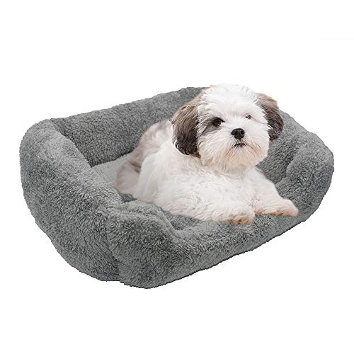 AcserGery Haustier Katzenbett Kissen Weich Hundebett Warm Hundeschlafplatz Katzendecke Hundematratze Hundesofa Katzensofa (Plüsch grau)