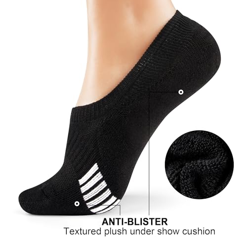 Image of Gonii Womens No Show Socks Athletic Ankle Socks Cushioned Running Low Cut | Breathable fabric, Reinforced toe heel, Thick sole pad, Anti-slip heel grip, Sweat-wicking, Anti-shrink, Sport & casual wear