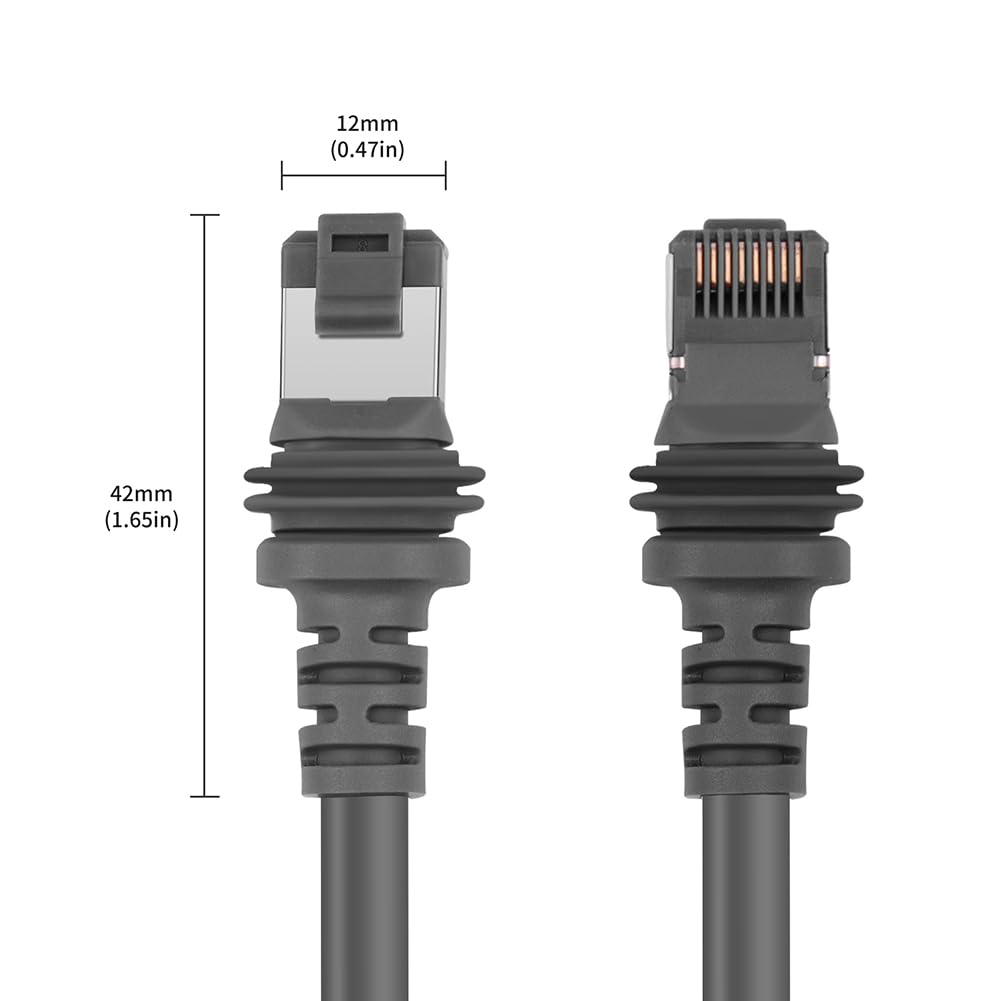 Generic Per Starlink Gen 3 Cavo di Ricambio Cavo Standard V3 Impermeabile Cavo Ethernet Cavo Ethernet 2000Mbps Cavo Ethernet 30-150Ft W/Connettore RJ45 Plug and Play per Starlink V3 Rettangolare