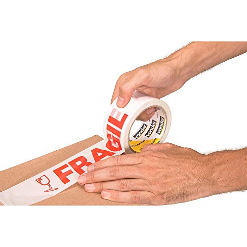 Fita Autoadesiva 48 x 50 M, Base Impressa com a Advertência Frágil, Vonder VDO2217
