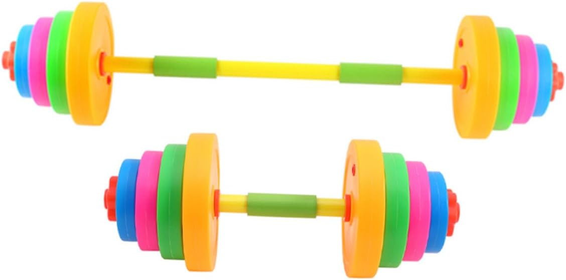 Kisangel Boys and Girls Body Training Toy Boys and Girls Plaything Workout Equipment Dumbbells Plastic Barbell Pre-school Arm Exercise Toy