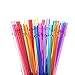LANGING Lot de 30 pailles réutilisables en Plastique Rigide avec Brosse de Nettoyage Couleurs Arc-en-Ciel (5-6 couleurs)