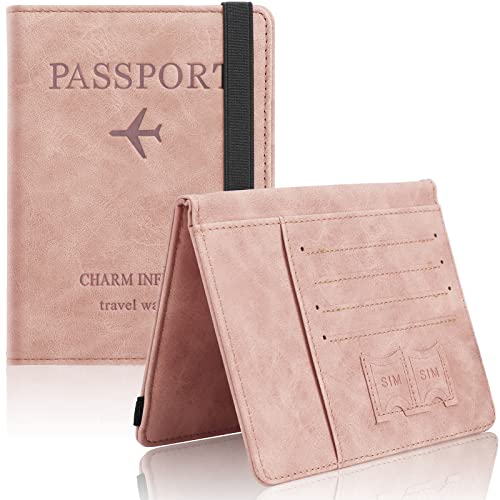 MSKS Funda Pasaporte Viaje, Funda Pasaportes Unisex, Cartera de Viaje con Bloqueo RFID, Funda Pasaporte Mujer de Cuero con Ranura para Múltiples Tarjetas, para Pasaporte para Tarjeta, Pasaporte/Dinero Cover