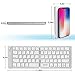 Folding Keyboard, Jelly Comb Ultra Slim Foldable BT Keyboard B047 Rechargeable Pocket Sized Keyboard for All iOS Android Windows Laptop Tablet Smartphone and More (White and Silver)