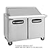 Master-Bilt MBSMP48-18A-003 Fusion Two Section Mega Top Sandwich Salad Prep Table 48"W with (18) 1/6 Pan Capacity, (1) Door on Right & Refrigerated Drawers on Left
