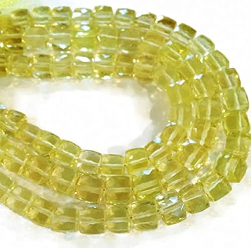 Lemon quartz faceted cubes LKBEADS pour création bijoux - 2