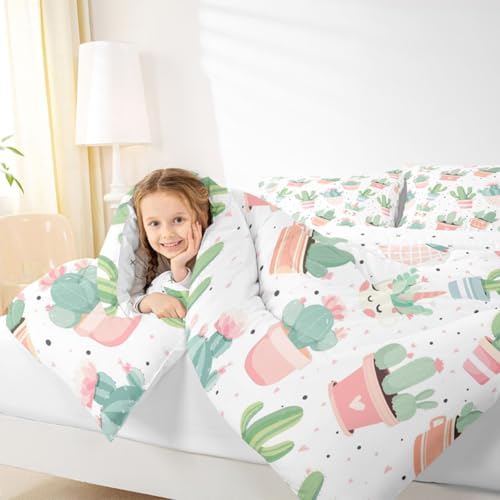 Image of Feelyou Cute Cactus Comforter Set for Girls Kids