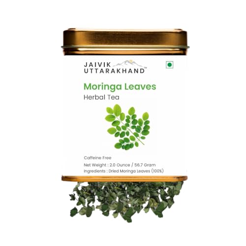 Image of Jaivik Uttarakhand - Moringa Tea (56.7 g), Superfood Highly Nutritious Dried Loose Leaves, Helps Remove Toxins, Detox, Pack of 1 Tin Box
