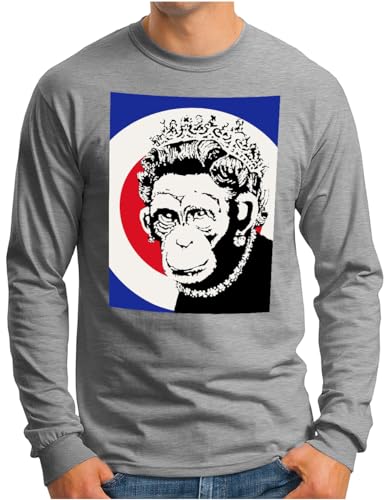 T-shirt graffiti Banksy Monkey Queen manches longues homme coton du S au 4XL
