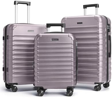 LIGHT FLIGHT Luggage Sets, 3 Piece Durable Suitcase Set with Spin...