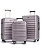LIGHT FLIGHT Luggage Sets, 3 Piece Durable Suitcase Set with Spinner Wheels, 3 Pcs Hardside Lightweight luggage with TSA Lock, Large Checked Travel Suitcases, 20/24/28 Inch, Rose Purple