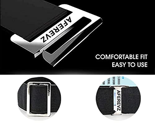 ANEMONE Advanced Tucker Shirt Stay Tuck in Adjustable Belt For Men And Women | Formal, Garter Elastic Strecheable Belt (Black), Black, Adjustable4