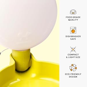   United-Pets-Pingui-Portable-Water-Bottle-for-Dogs-Italian-Design-Made-in-Italy-Suitable-for-Medium-to-Small-Dogs-Dog-Water-Bowl-Dispenser-Collapsible-Bowls-Portable-Bottle-Yellow-85-oz