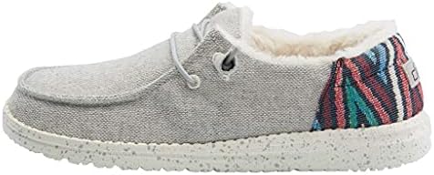 Hey Dude Womens Shoes Funk Wool Grey Size 7 - Lace Up Loafers - Comfortable & Light-Weight, Wendy