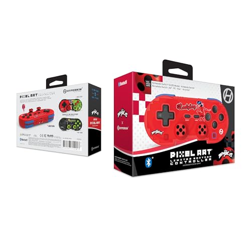 Image of Hyperkin Pixel Art Bluetooth Controller - Official Miraculous Ladybug Limited Edition, Wireless Gamepad for Nintendo Switch, PC, Mac, Android, iOS, Steam Deck, Amazon Luna, Tesla