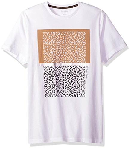 Calvin Klein Short Sleeve Solid Mix Media Graphic Crew Neck T-Shirt Shirt