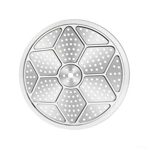 Jotekonoby Bandeja de vapor redonda de acero inoxidable 304 para olla a presión, tamaño ajustable, placa de vapor resistente al calor, inserto de cocción uniforme (33 cm)