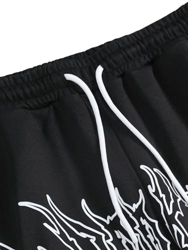 GORGLITTER Men's Graphic Baggy Sweatpants Wide Leg Y2K Drawstring Stacked Jogger Pants with Pockets4