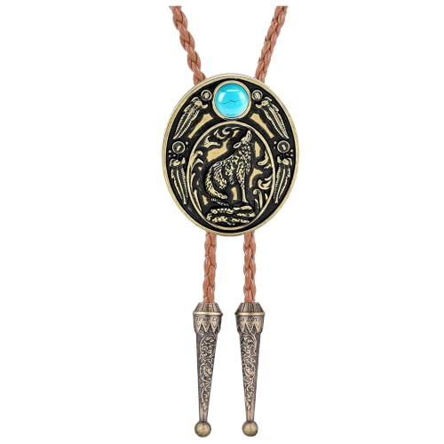 Image of HUABOLA CALYN Bolo tie, Handmade Round Shape Western Cowboy Bola Tie