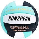 RUN2PEAK Soft Volleyball Ball Official Size 5 Volleyballs for Indoor Outdoor Beach Pool Game Play for Youth Teen Team Beginners Professional PU Leather Training Practice Volley Balls