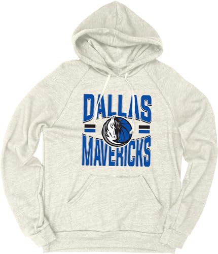 Dallas Mavericks NBA Officially Licensed Tri-Blend Hooded Sweatshirt Basketball Stars Oatmeal, Large