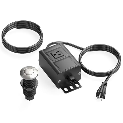 Image of Garbage Disposal Air Switch Kit, Outlet Sink Top Switch Button Compatible with InSinkErator and All Garbage Disposal Food Waste Disposer Models (garbage disposal air switch kit)