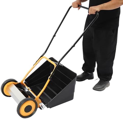 Tondeuse à gazon manuelle de 14 pouces, tondeuse à gazon à 4 lame...