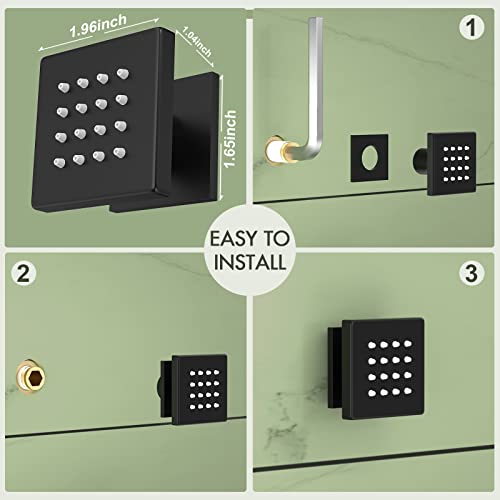 Bostingner Shower Body Spray Jets, Matte Black Brass Square Shower Body Sprayer Spa Massage Showerhead Wall Mount Nozzles Npt 1/2”-4Pcs (Matte Black) #TOP6