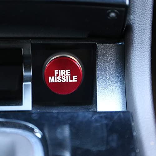 Image of Aokin Cigarette Lighter Cover, Aluminum Dustproof Car Cigarette Lighter Plug Parts Auto Accessories Fits Most Vehicles, Autos, Trucks, Boats Standard 12 Volt Power Source, Fire Missile Red