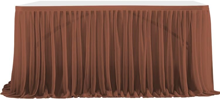 Party table skirt， Table Skirt Pleated Table Circumference Birthday Party Wedding Decoration Ruffle Edge Elastic Thin Gauze Table Skirt Tulle For Wedding, Birthday, Party, Bar, Prom(Color 19,14FT427cm