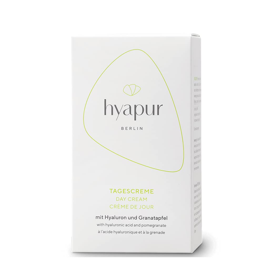 hyapur® - GREEN krem na dzień 50 ml – naturalna pielęgnacja na dzień do pielęgnacji przeciwstarzeniowej z ekologicznym wegańskim kosmetykiem z Berlina
