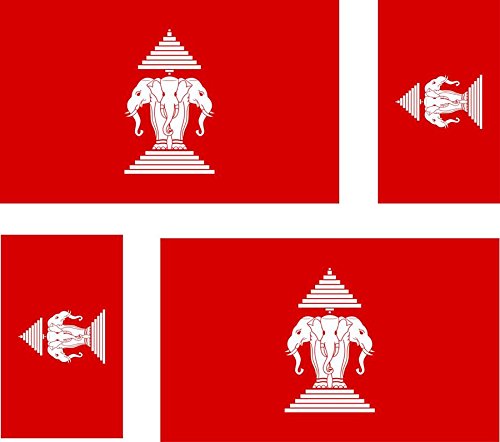 Akachafactory 4 x Autocollant Sticker Voiture Moto Valise pc Drapeau Laos Ancien laotien