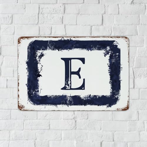 Lettre E monogramme panneau métal déco maison et porte retro - 6