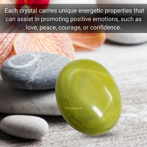 Image of Crystal Heaven Certified Serpentine Crystal Palm Pebbles Stones for Anxiety Stress Relief Massage - AAA Grade Original Healing Gemstone Agate Palm Stone for Yoga Meditation Spiritual Reiki Feng Shui