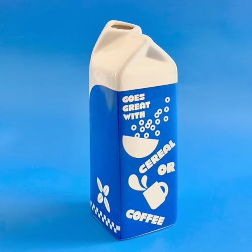 ban.do Vintage Inspired Rise and Shine Decorative Ceramic Vase, Unique Home/Kitchen/Office Accent, Oat Milk - Image 3