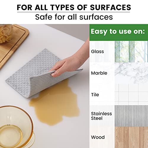 Homaxy Swedish Dishcloths For Kitchen, 10 Pack Reusable And Eco-Friendly Cellulose Sponge Cloths Dish Towels, Absorbent And No Odor Paper Towels For Dishes ＆ Counters, Grey #TOP3