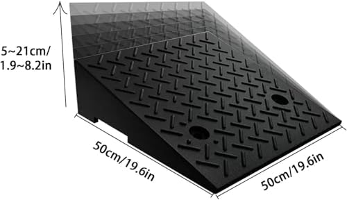 Heavy-Duty Wheelchair Ramp - Versatile Curb Ramp for Lawn Mowers, Bicycles, Electric Vehicles, Motorcycles & Cars - Adjustable 50x50x5cm to 50x50x21cm