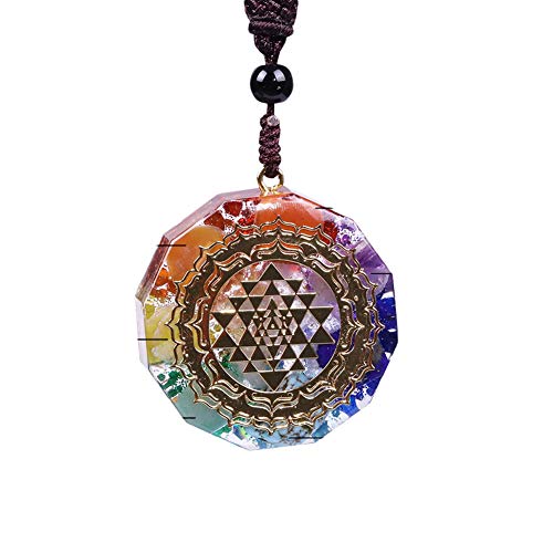 Nichibotsu - Orgonite Pendant Sri Yantra Necklace Sacred Geometry Chakra Energy Necklace Meditation Jewelry