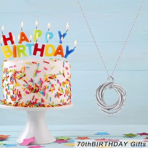 Image of IEFLIFE Birthday Gifts for Women, Sterling Silver Chain Birthday Necklaces, 40th 50th 60th 70th 80th 90th Birthday Necklace, 40 50 60 70 80 90 Years Old Birthday Gifts, 4 5 6 7 8 9 Decade Birthday Jewelry for Women