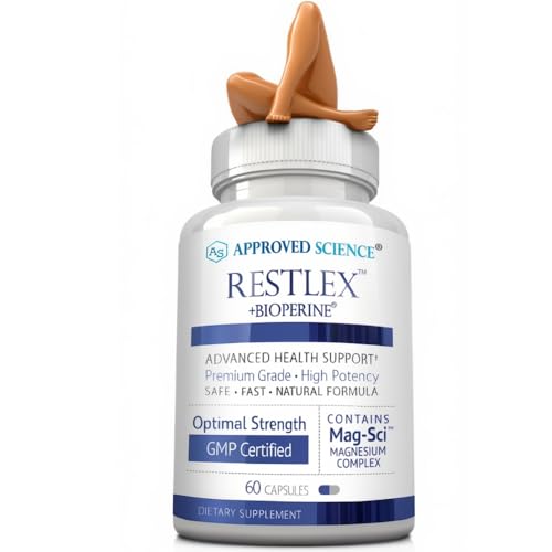 Approved Science Restlex for Restless Legs Magnesium Glycinate for Calm Legs and Restful Legs Natural Itching Crawling and Tingling in Feet and Legs - Calm Restful Sleep Support - 1 Month
