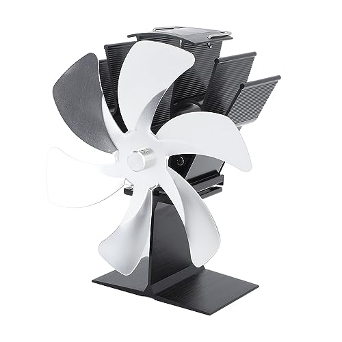 Yctze Ventilador de Estufa Vertical con 6 o Circulación de Calor rápido: Ventilador Térmico para Lugares, Madera y Aceite (BLACK) (GOLD) (SILVER)