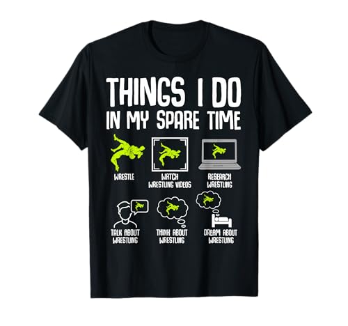 Wrestling Things I Do In My Spare Time Wrestler Boys Kids T-Shirt