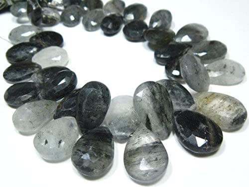 Moss Quartz naturel AAA en perles poires facettées de 10x7 à 17x11mm pour création de bijoux uniques